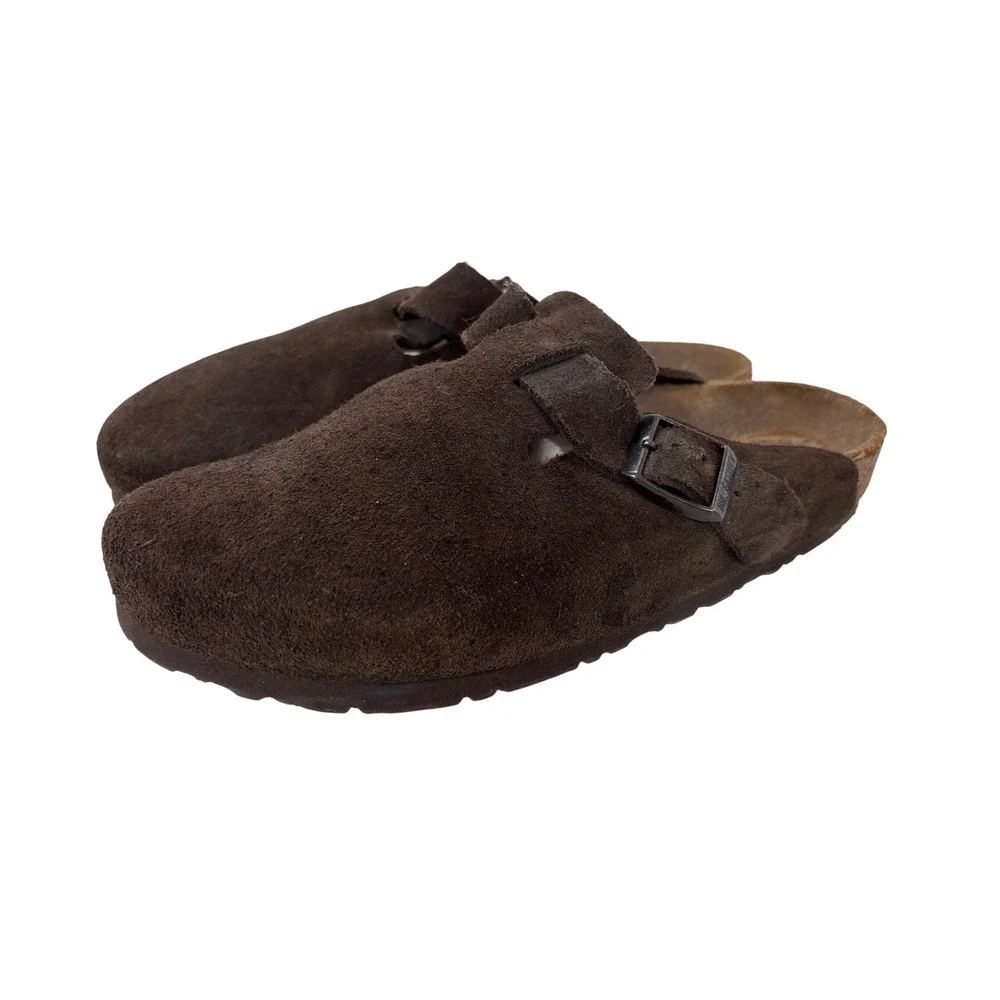 Birkenstock Boston Suede Clogs Brown M41 L10 Narrow Fit 060413